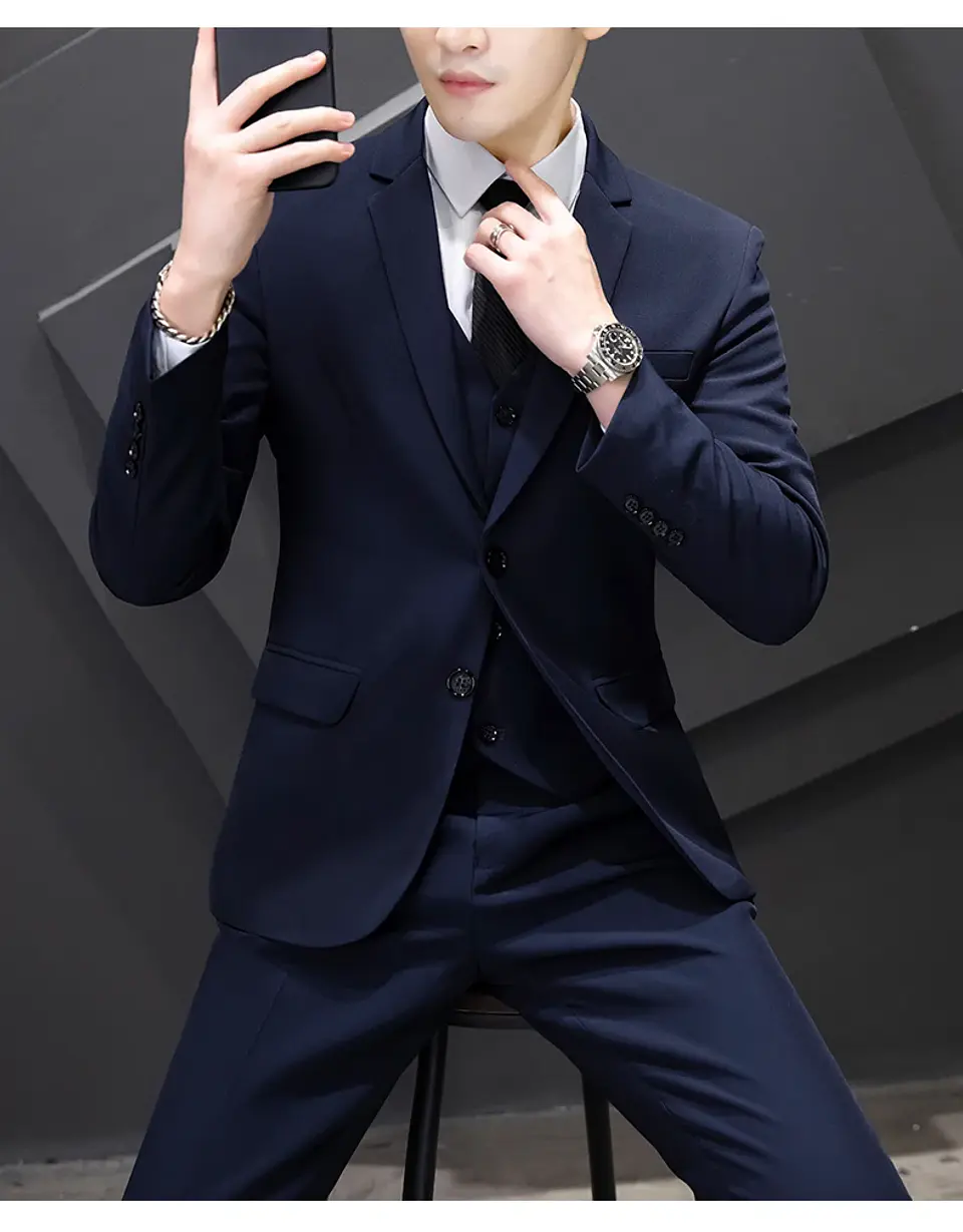 Conjunto de traje de tres piezas para hombre 22