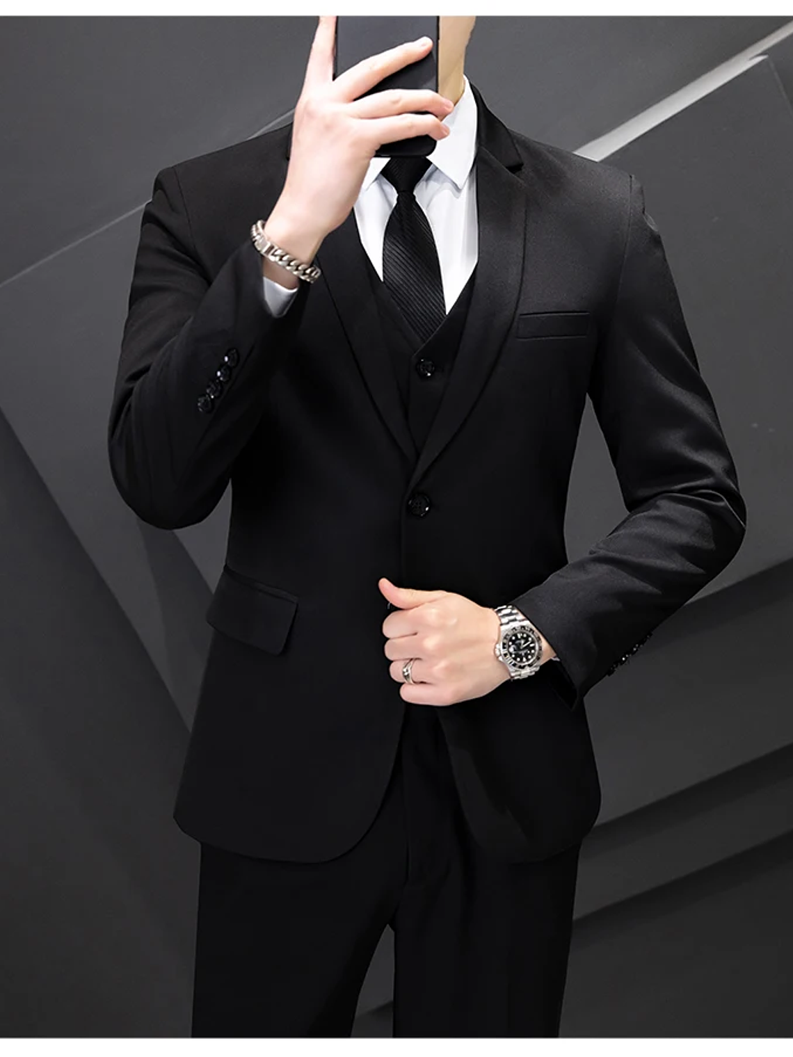 Conjunto de traje de tres piezas para hombre 23