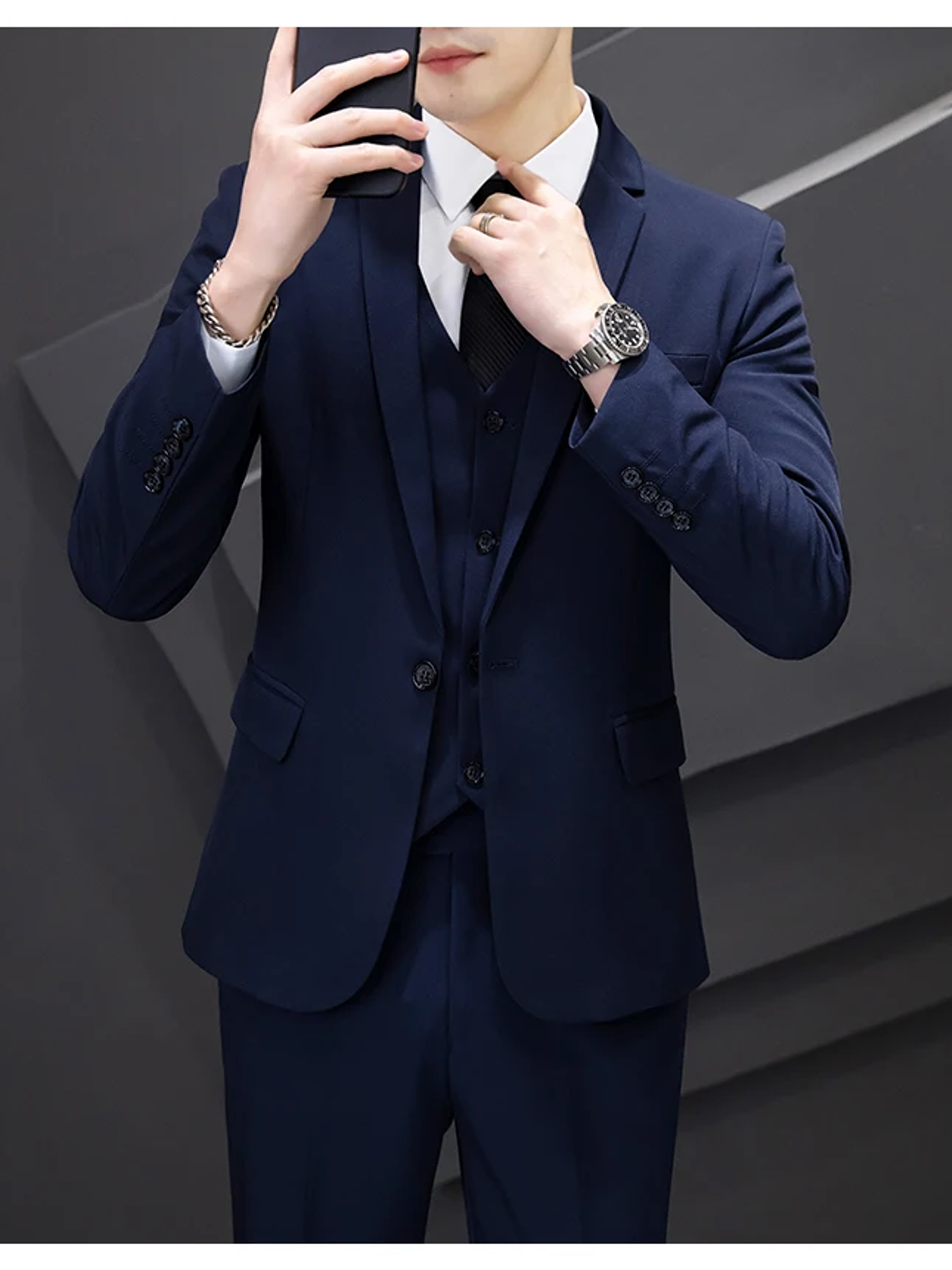 Conjunto de traje de tres piezas para hombre 26