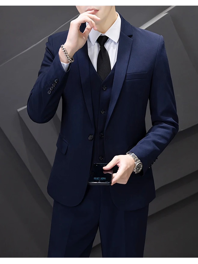 Conjunto de traje de tres piezas para hombre 27