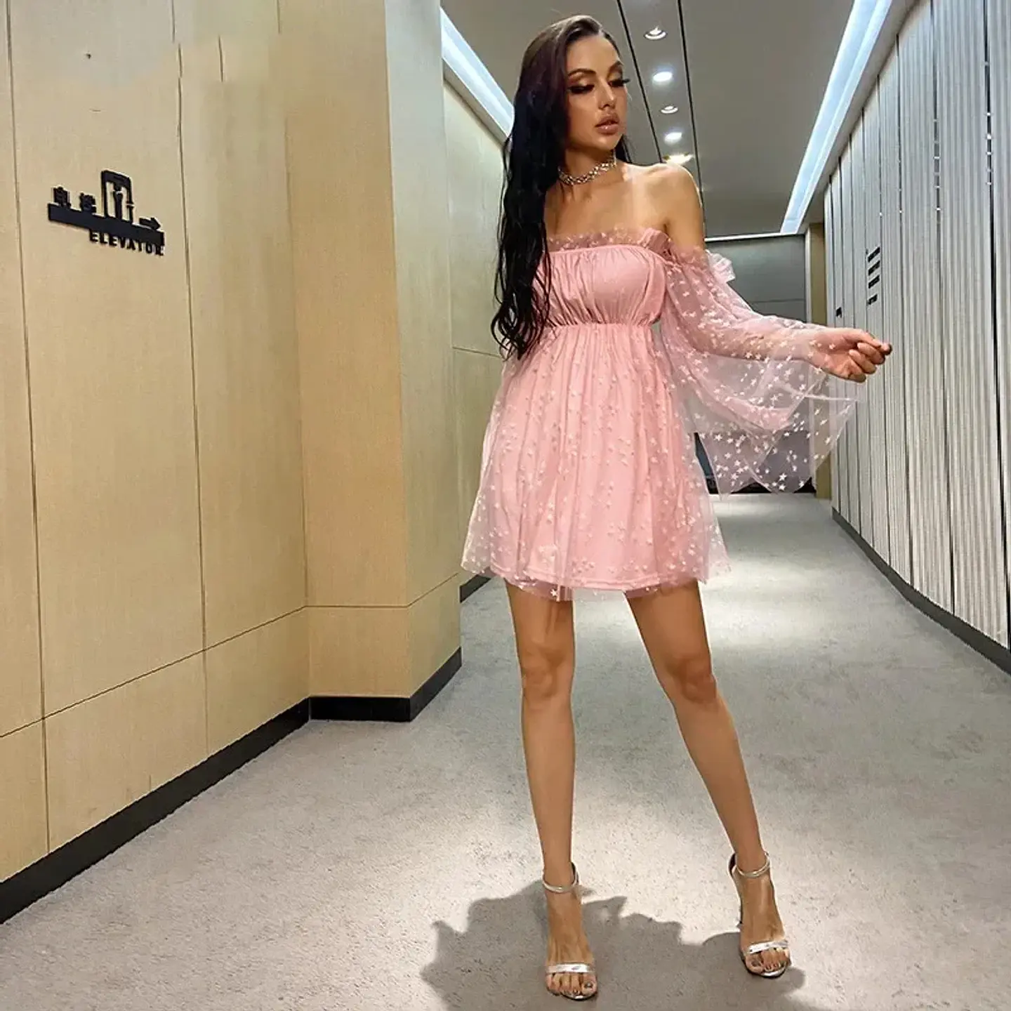 Vestido de sirena sexy DIY sexy ajustado brillante 2