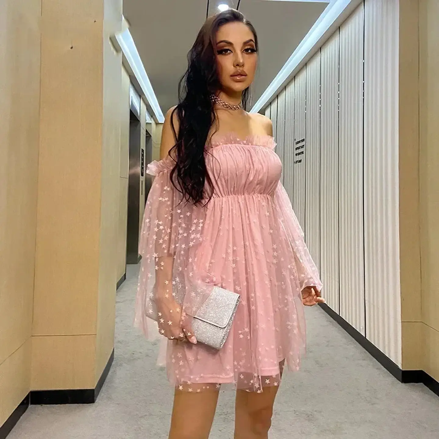 Vestido de sirena sexy DIY sexy ajustado brillante 4