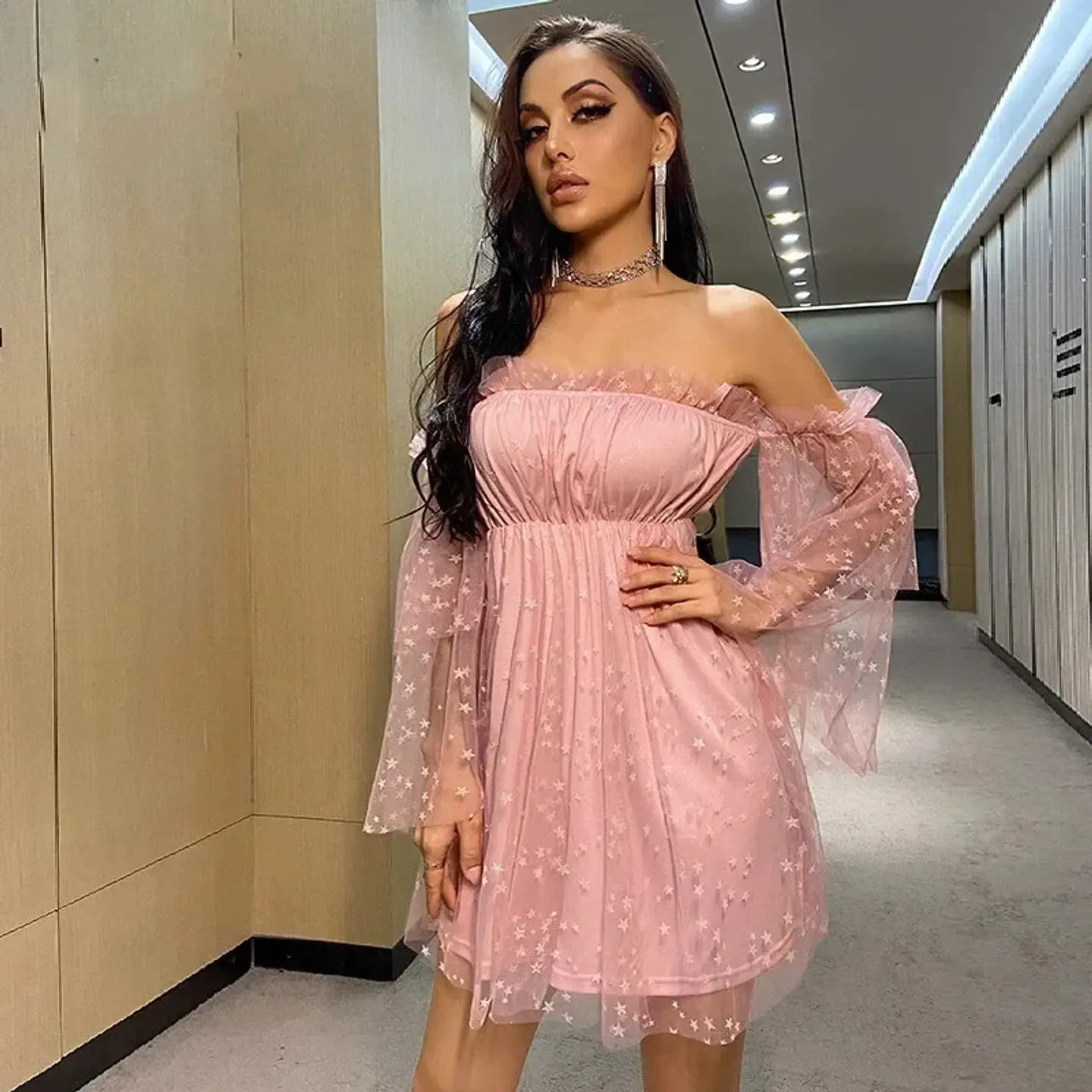 Vestido de sirena sexy DIY sexy ajustado brillante 5