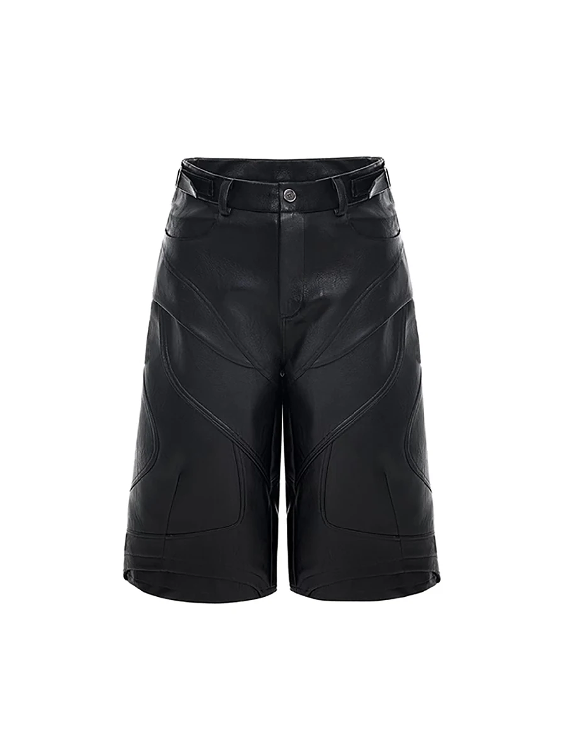 Pantalones cortos de piel sintética negra 5