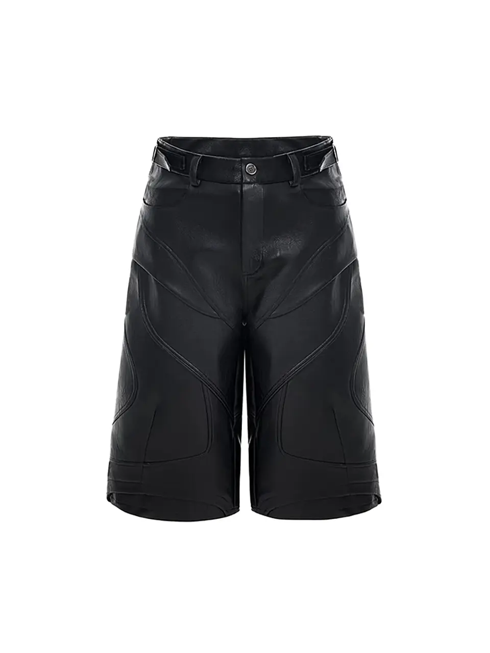 Pantalones cortos de piel sintética negra 5