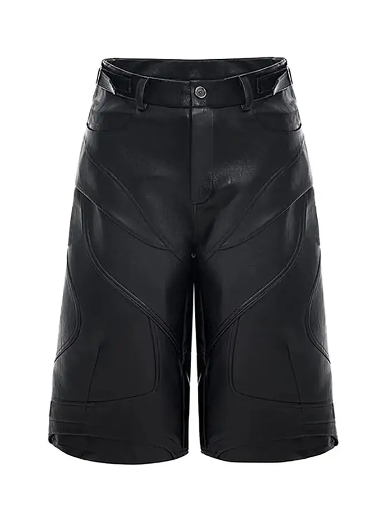 Pantalones cortos de piel sintética negra 6