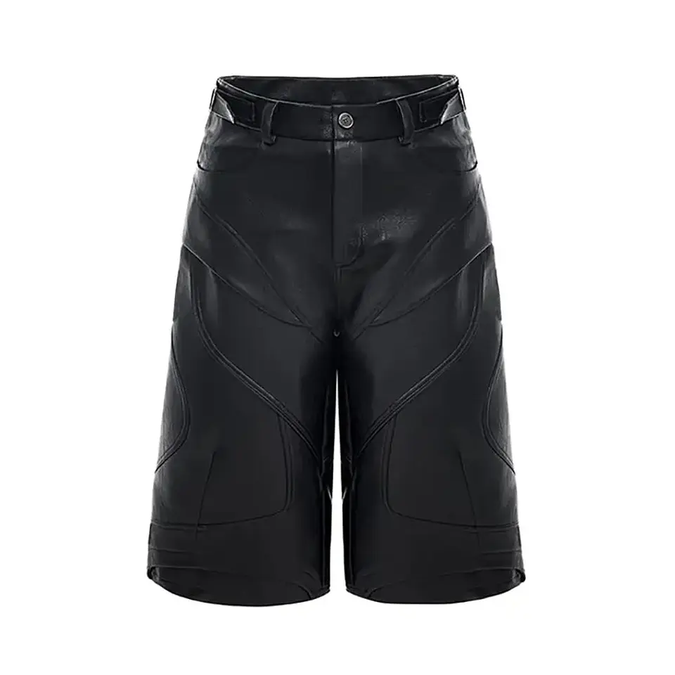 Pantalones cortos de piel sintética negra 6
