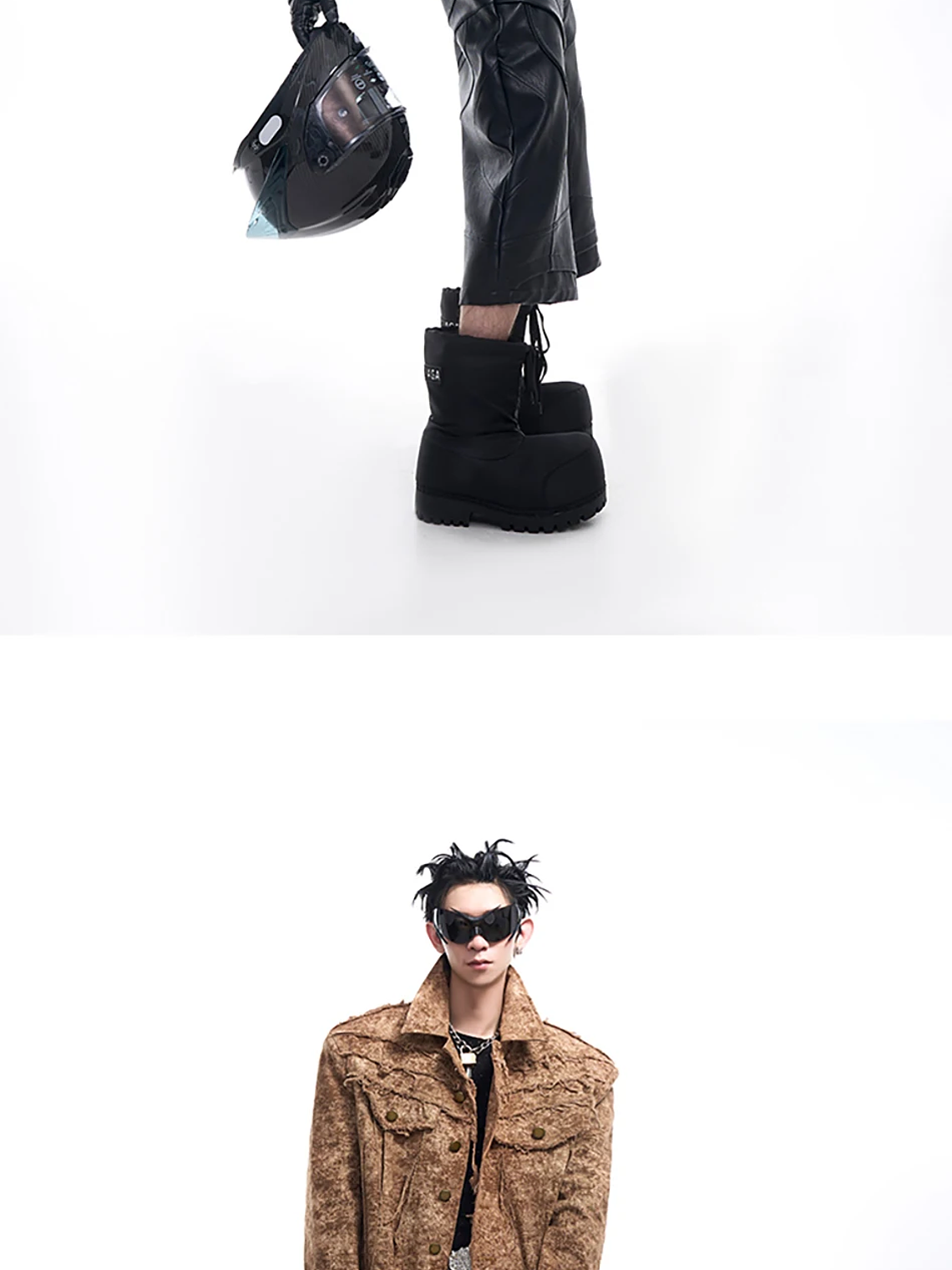 Pantalones cortos de piel sintética negra 10