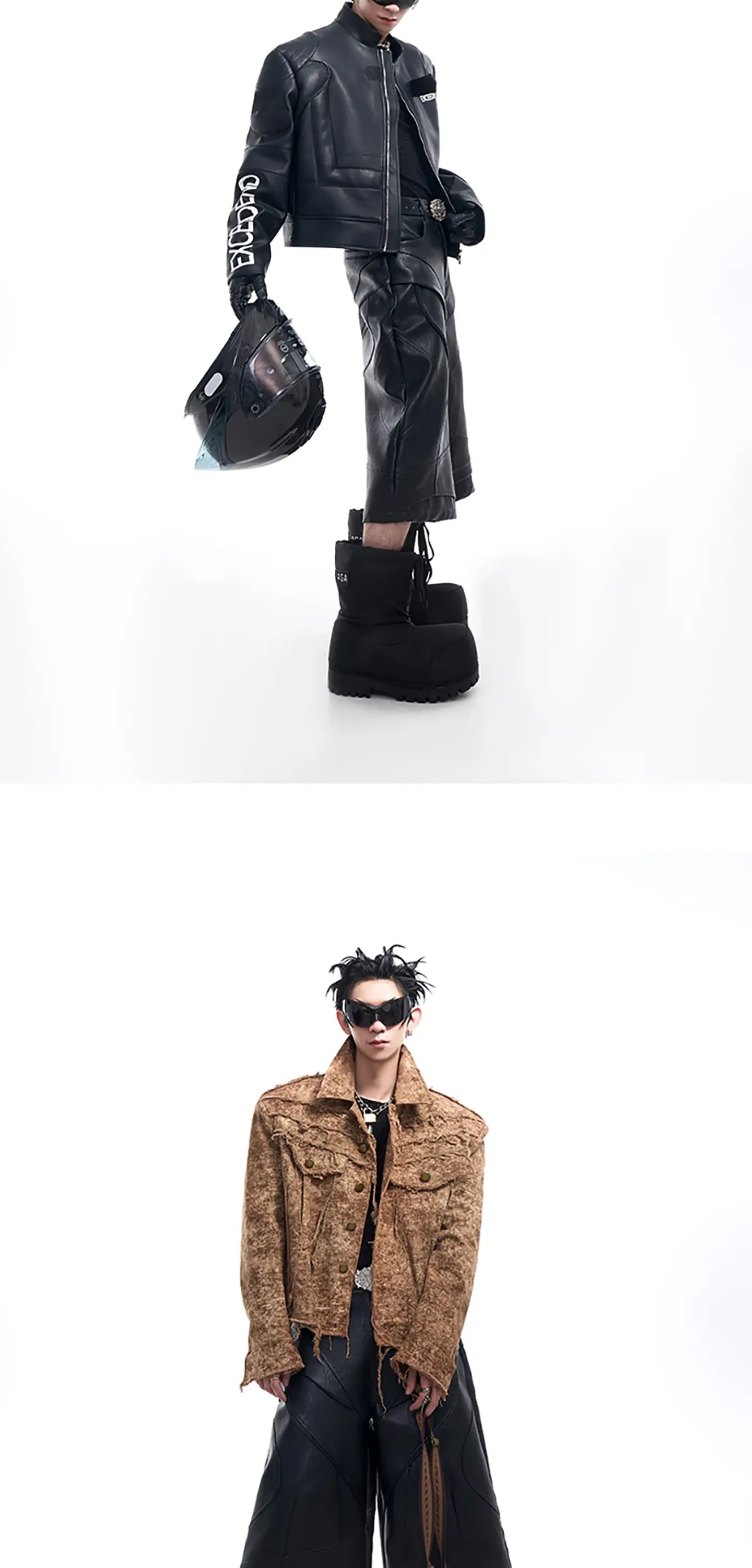 Pantalones cortos de piel sintética negra 10