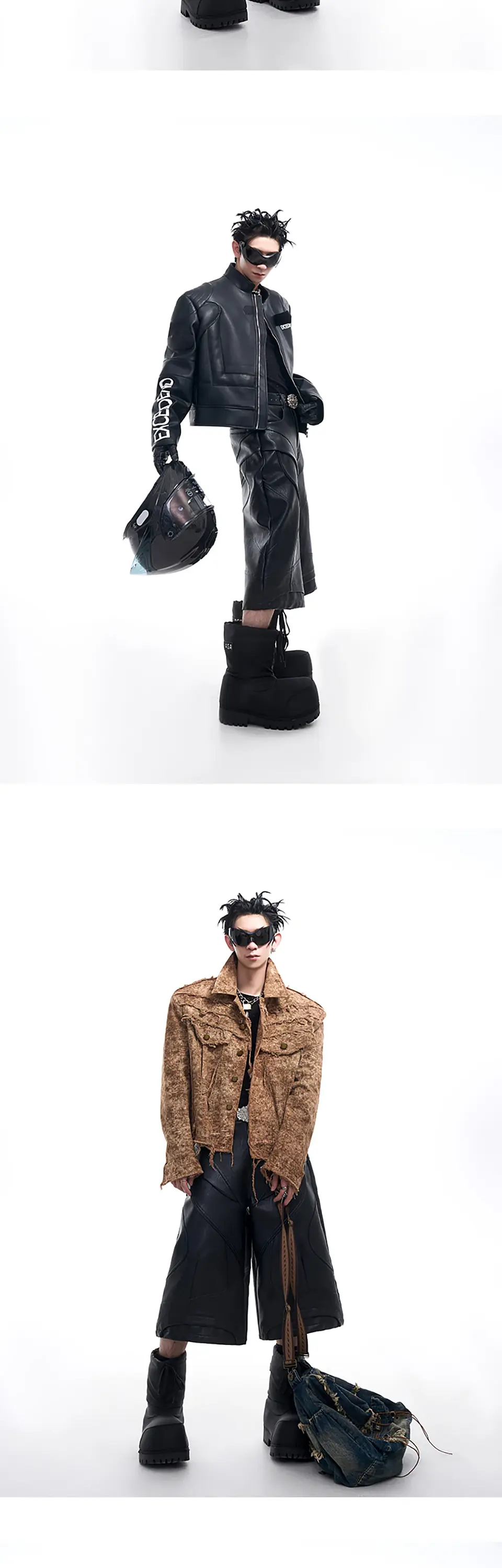 Pantalones cortos de piel sintética negra 10