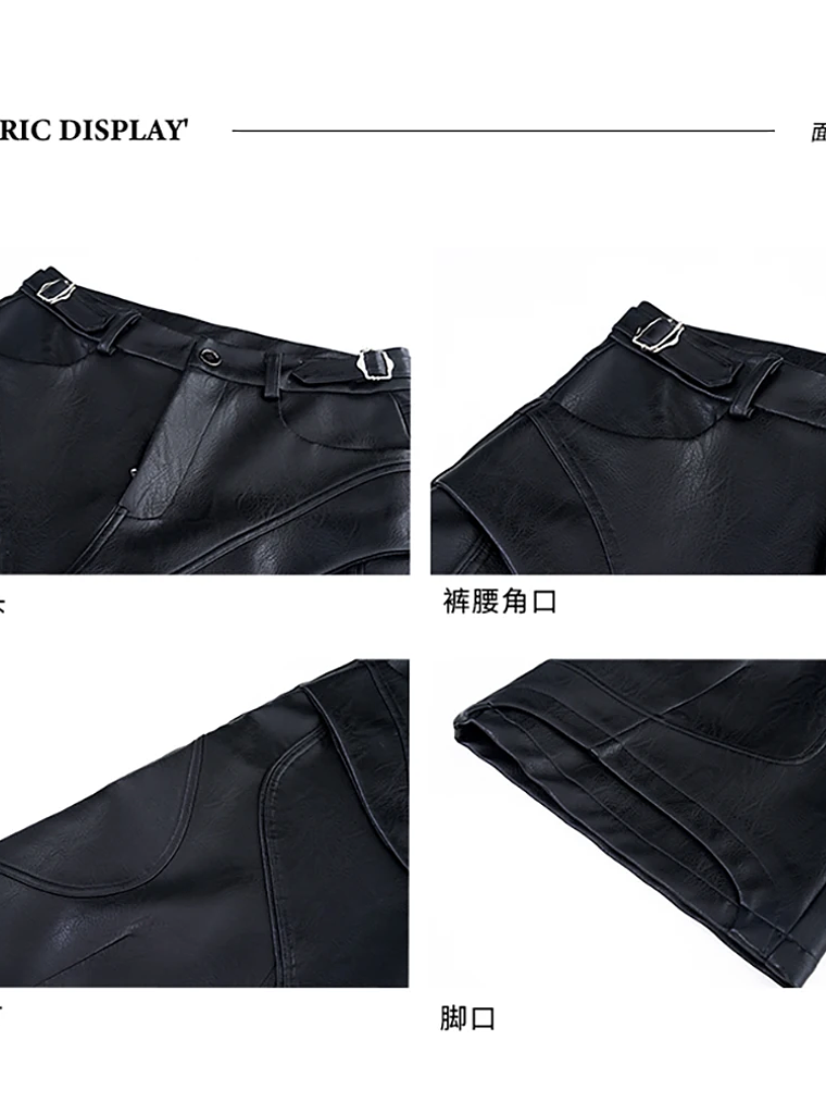 Pantalones cortos de piel sintética negra 11