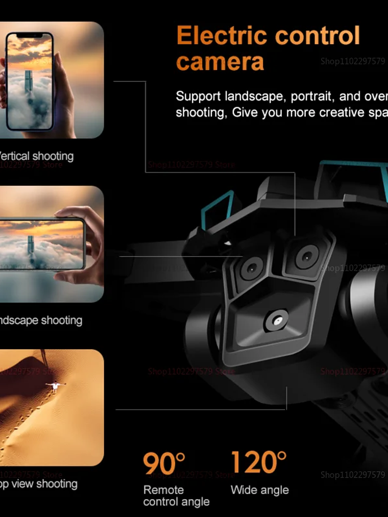 Minidron profesional K12 Max con cámara HD 8K, sistema de detección de obstáculos 3