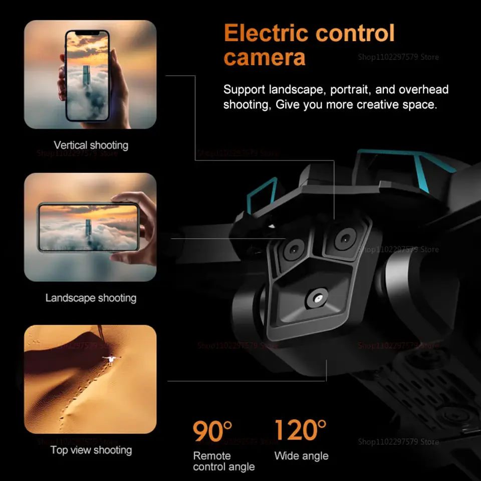 Minidron profesional K12 Max con cámara HD 8K, sistema de detección de obstáculos 3