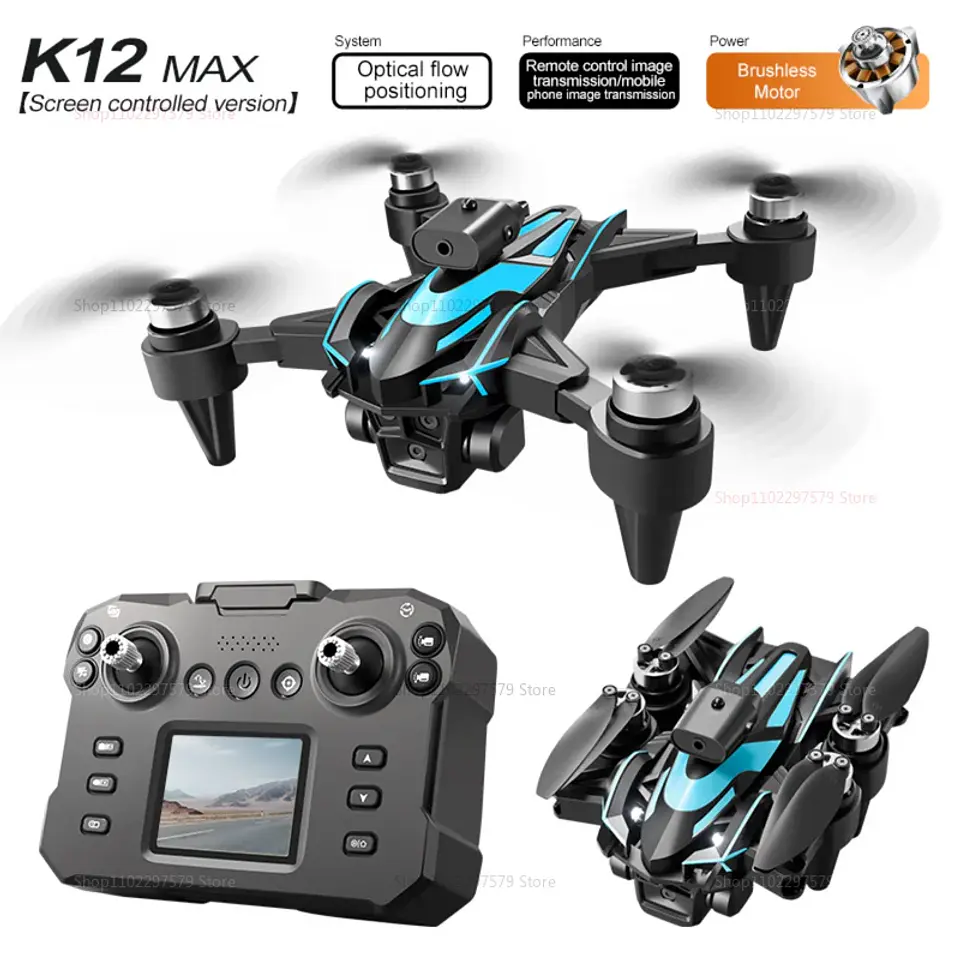 Minidron profesional K12 Max con cámara HD 8K, sistema de detección de obstáculos 4