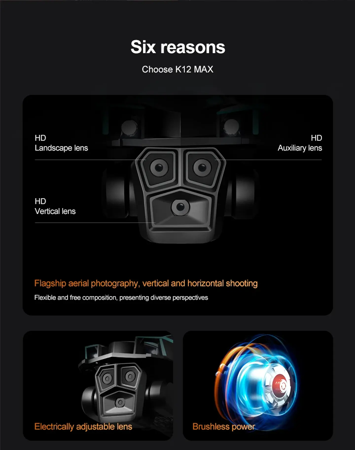 Minidron profesional K12 Max con cámara HD 8K, sistema de detección de obstáculos 5