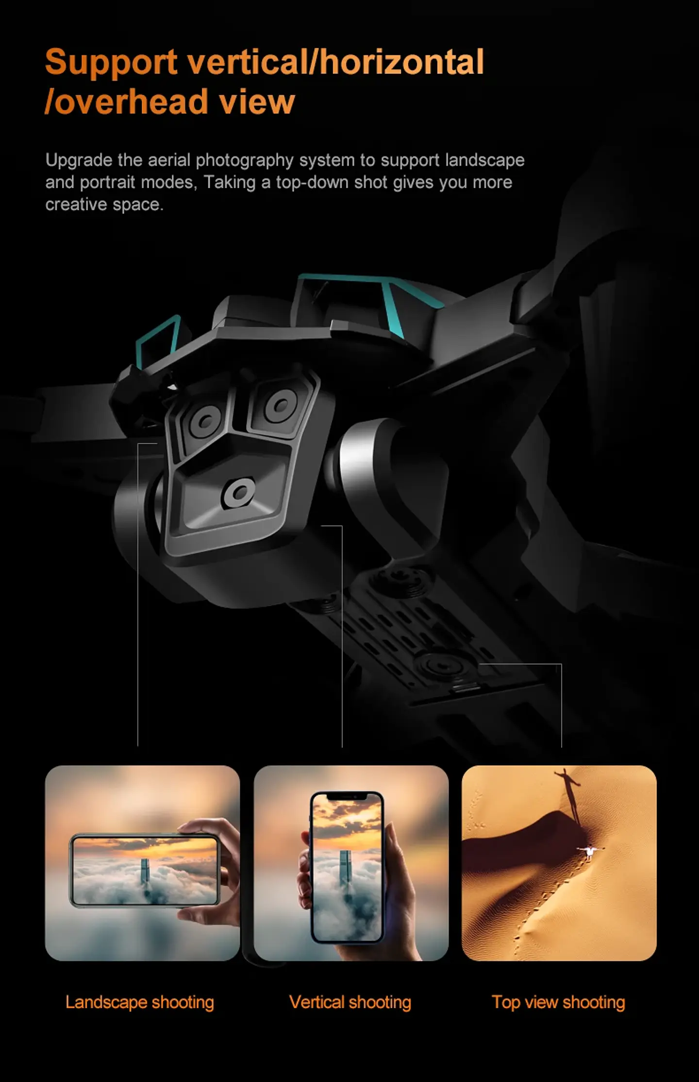 Minidron profesional K12 Max con cámara HD 8K, sistema de detección de obstáculos 6