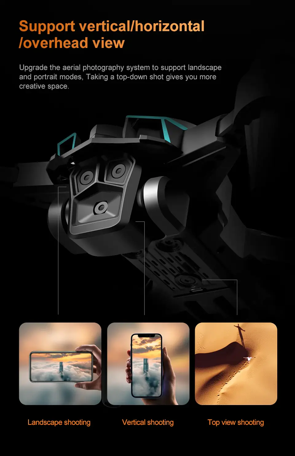 Minidron profesional K12 Max con cámara HD 8K, sistema de detección de obstáculos 6