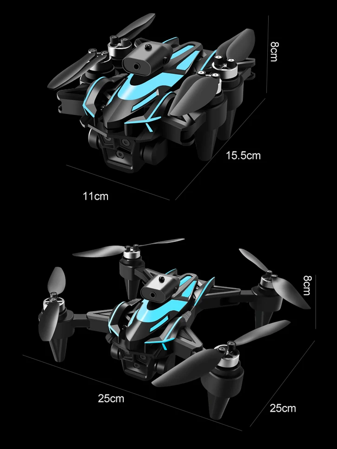 Minidron profesional K12 Max con cámara HD 8K, sistema de detección de obstáculos 10