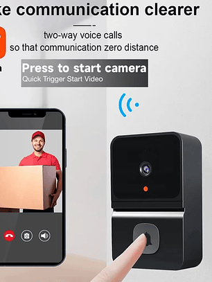 Timbres con vídeo WiFi Cámara inalámbrica Detección de movimiento PIR Alarma IR Seguridad Timbres inteligentes Intercomunicador WiFi