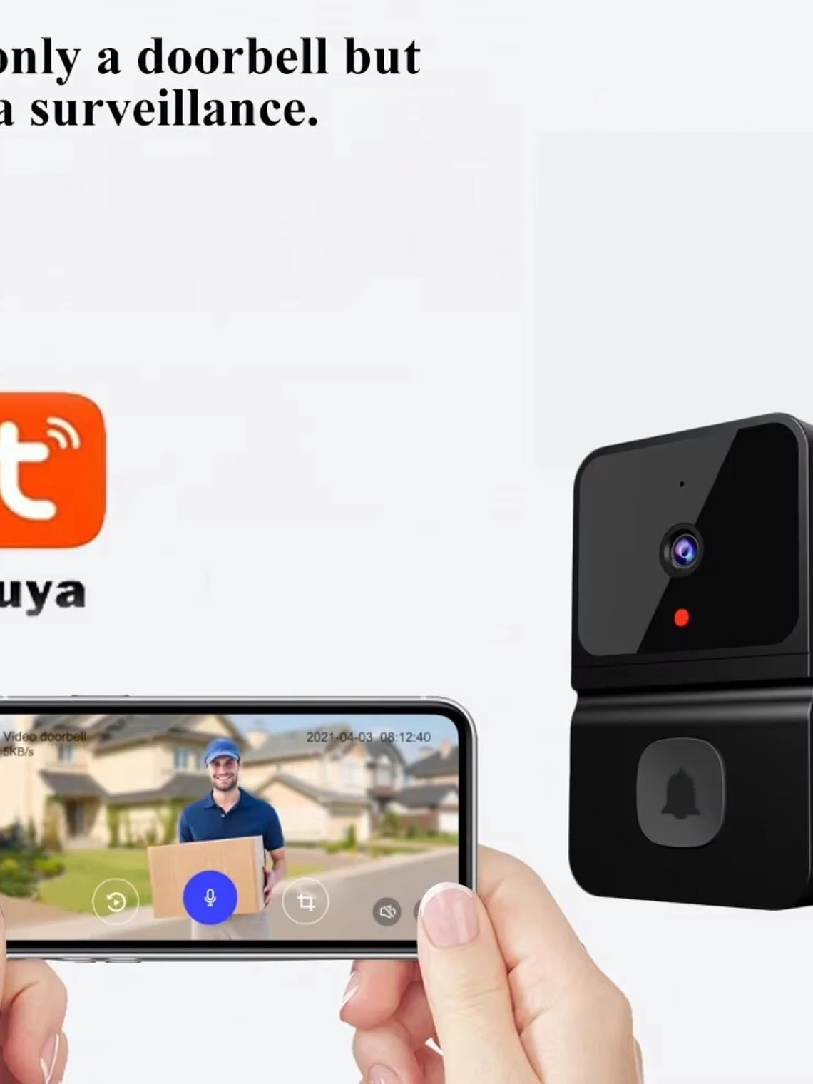 Timbres con vídeo WiFi Cámara inalámbrica Detección de movimiento PIR Alarma IR Seguridad Timbres inteligentes Intercomunicador WiFi 3