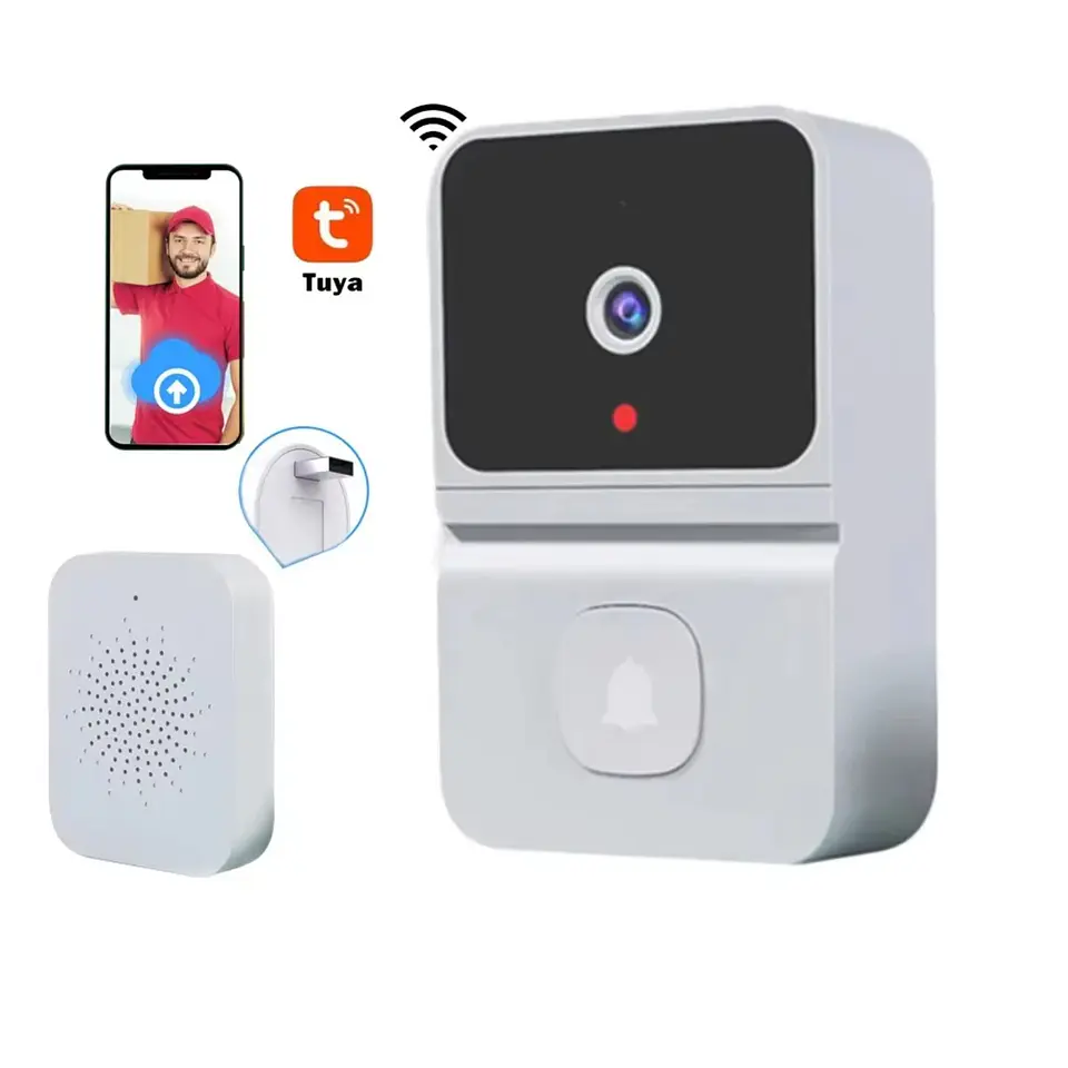 Timbres con vídeo WiFi Cámara inalámbrica Detección de movimiento PIR Alarma IR Seguridad Timbres inteligentes Intercomunicador WiFi 7