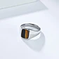 Anillo de sello vintage de acero inoxidable con piedra ojo de tigre  - Miniatura 13