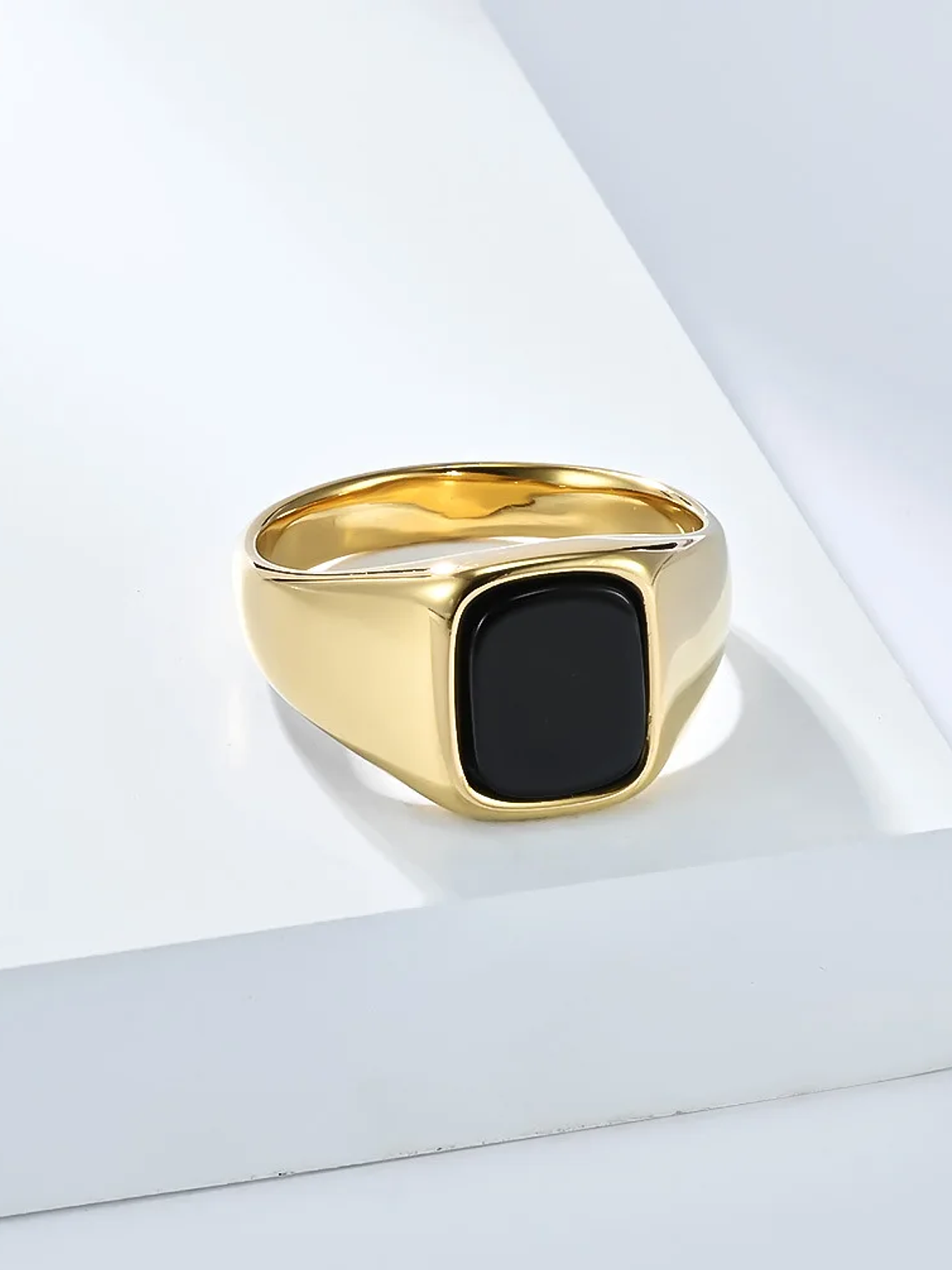 Anillo de sello vintage de acero inoxidable con piedra ojo de tigre  14