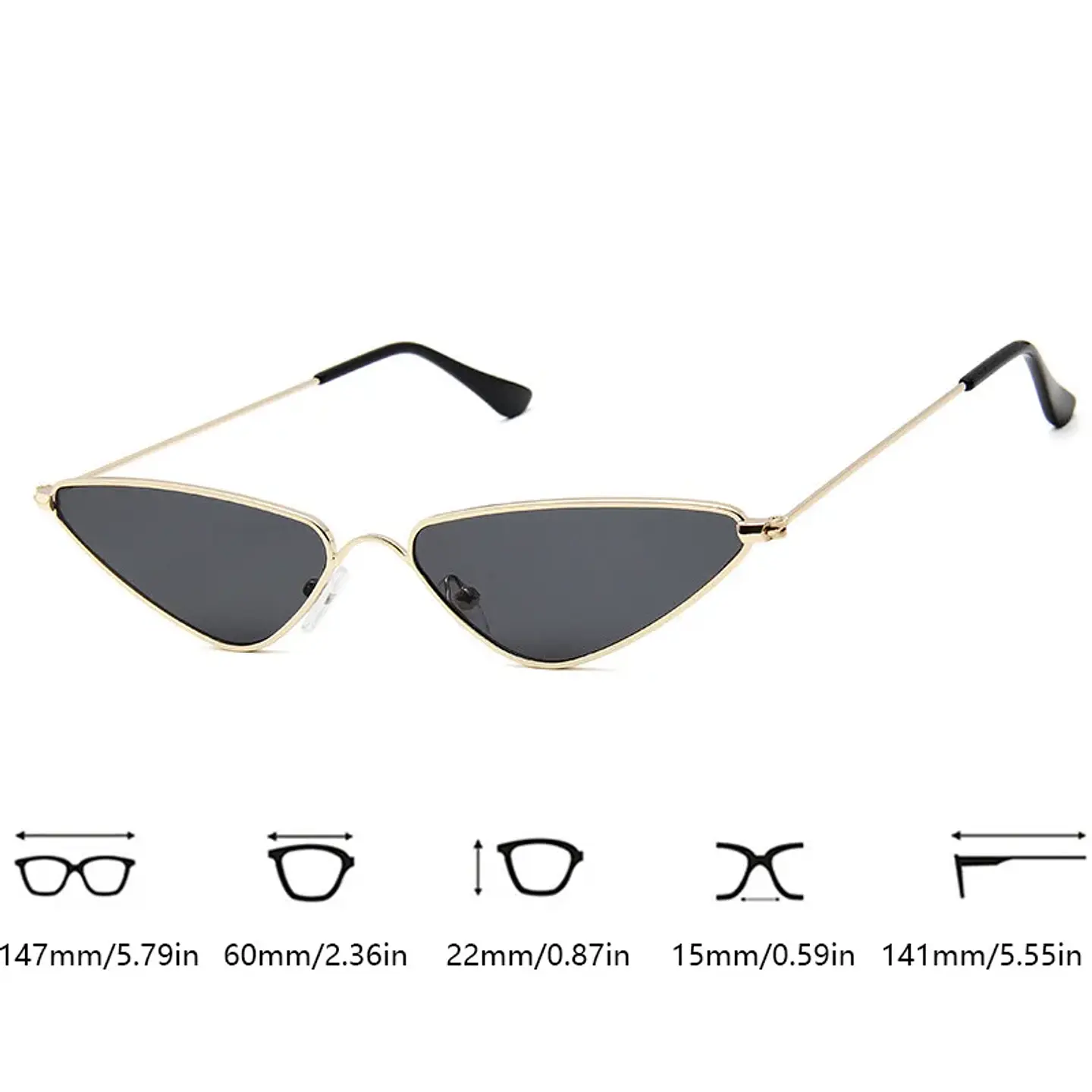 Lentes de sol protección UV400 vintage rectangulares con montura metálica, protección UV400  1