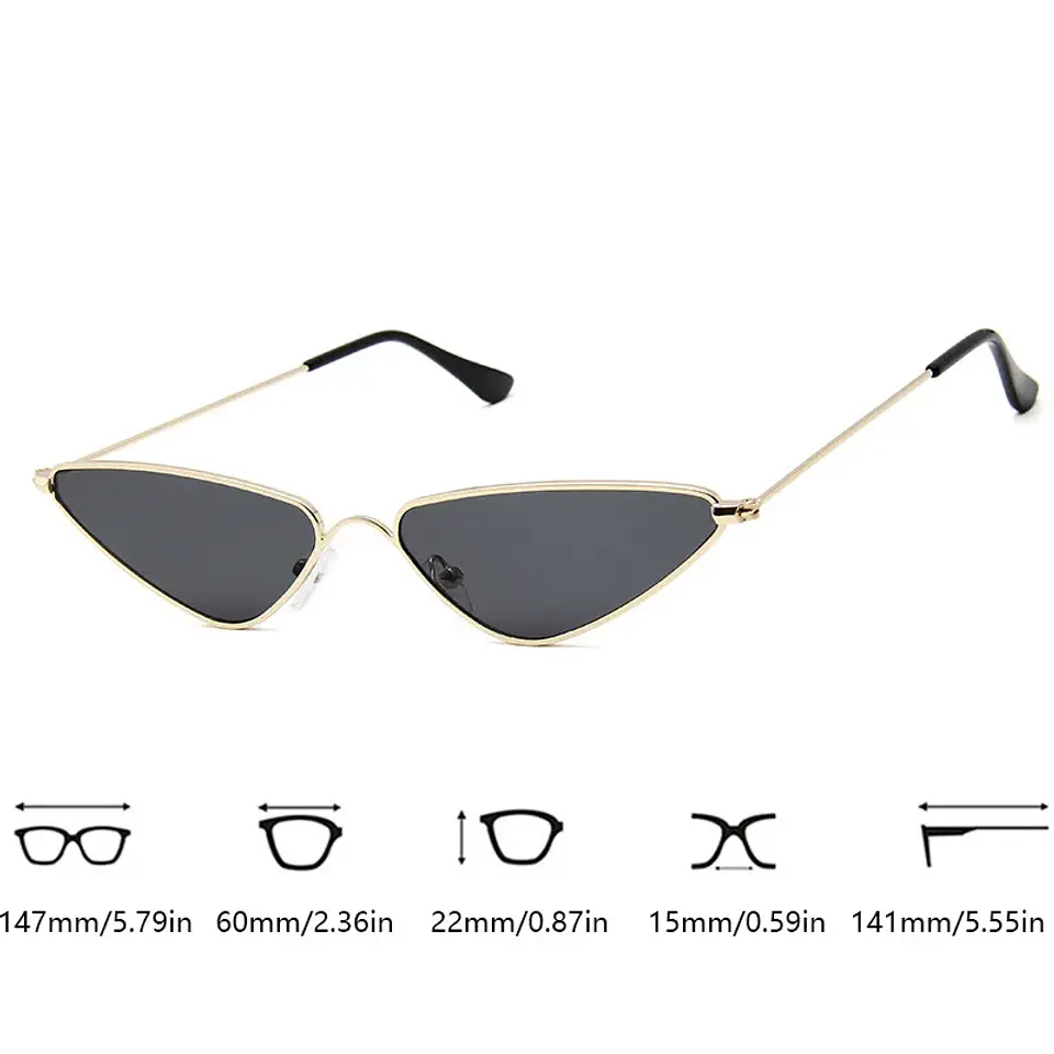 Lentes de sol protección UV400 vintage rectangulares con montura metálica, protección UV400  1