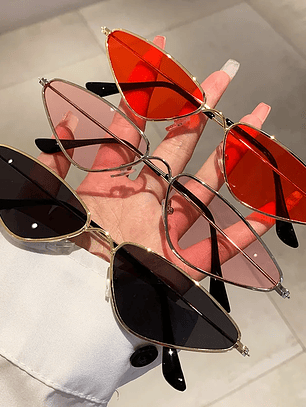 Lentes de sol protección UV400 vintage rectangulares con montura metálica, protección UV400 