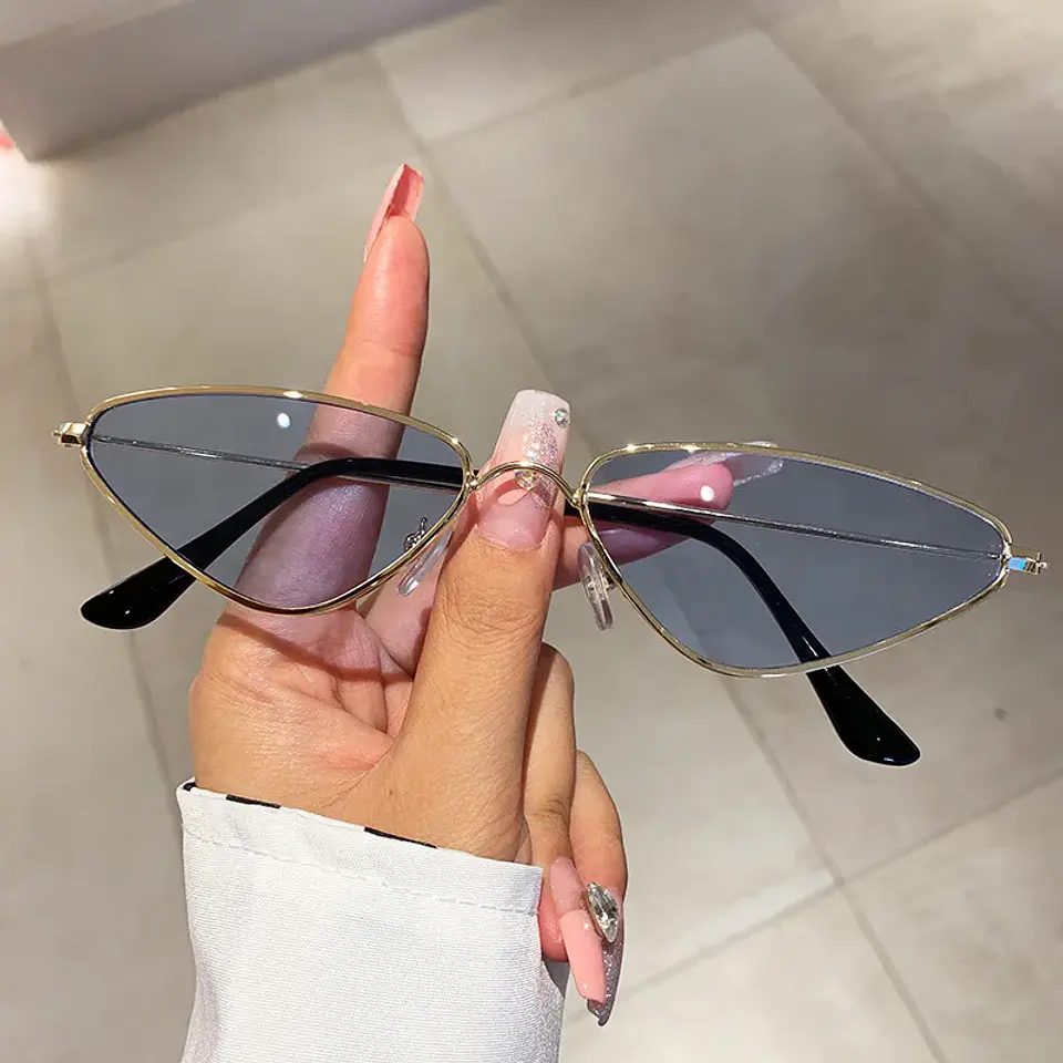 Lentes de sol protección UV400 vintage rectangulares con montura metálica, protección UV400  3