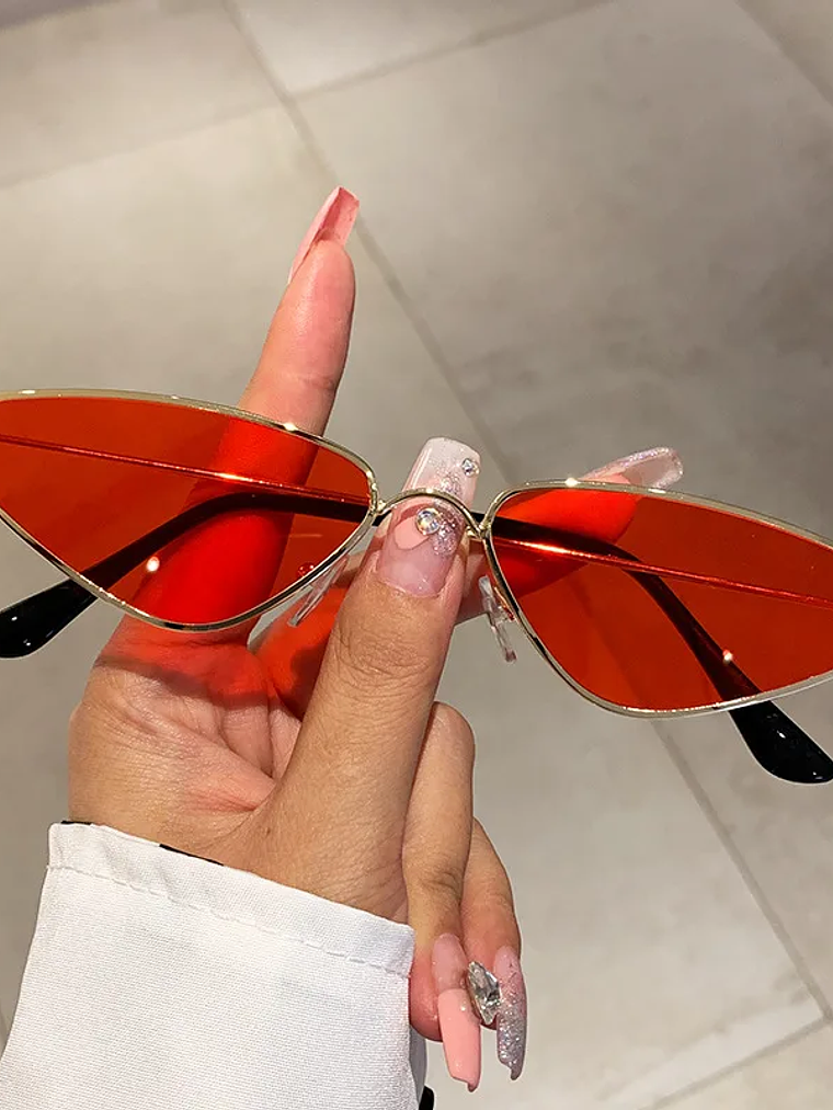 Lentes de sol protección UV400 vintage rectangulares con montura metálica, protección UV400  6