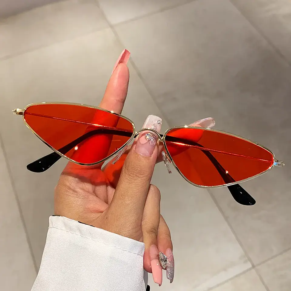 Lentes de sol protección UV400 vintage rectangulares con montura metálica, protección UV400  6