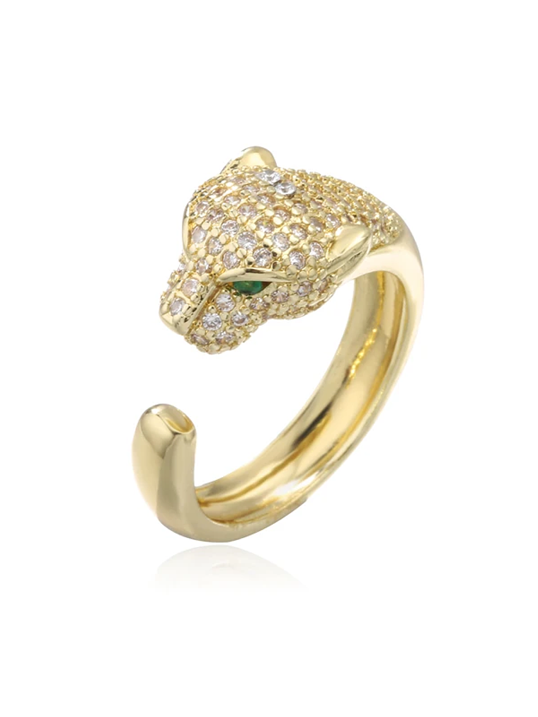 Anillo con incrustaciones de circonitas cúbicas de animales 8