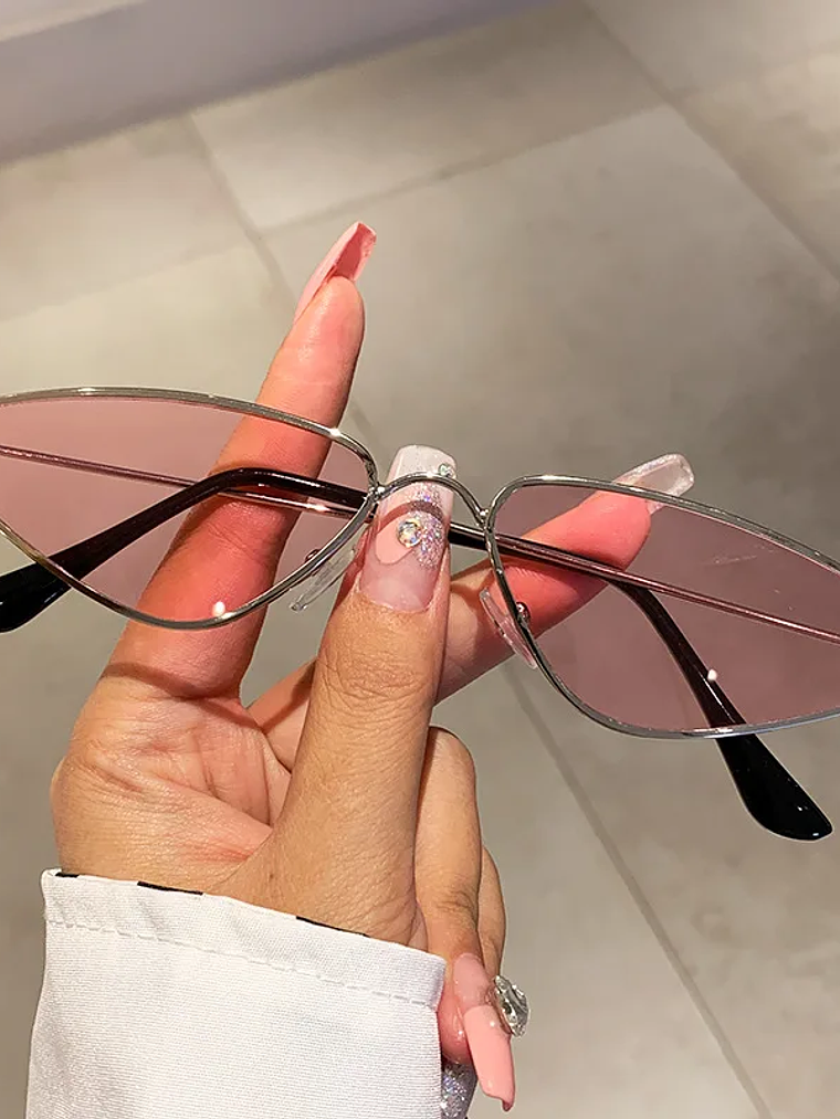 Lentes de sol protección UV400 vintage rectangulares con montura metálica, protección UV400  8