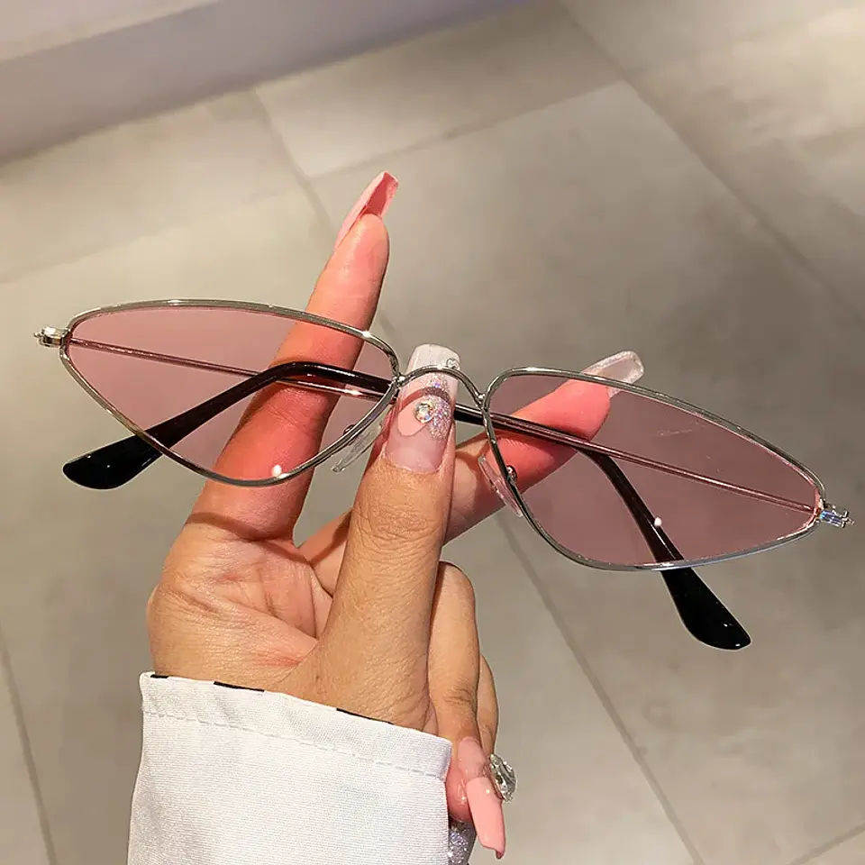 Lentes de sol protección UV400 vintage rectangulares con montura metálica, protección UV400  8