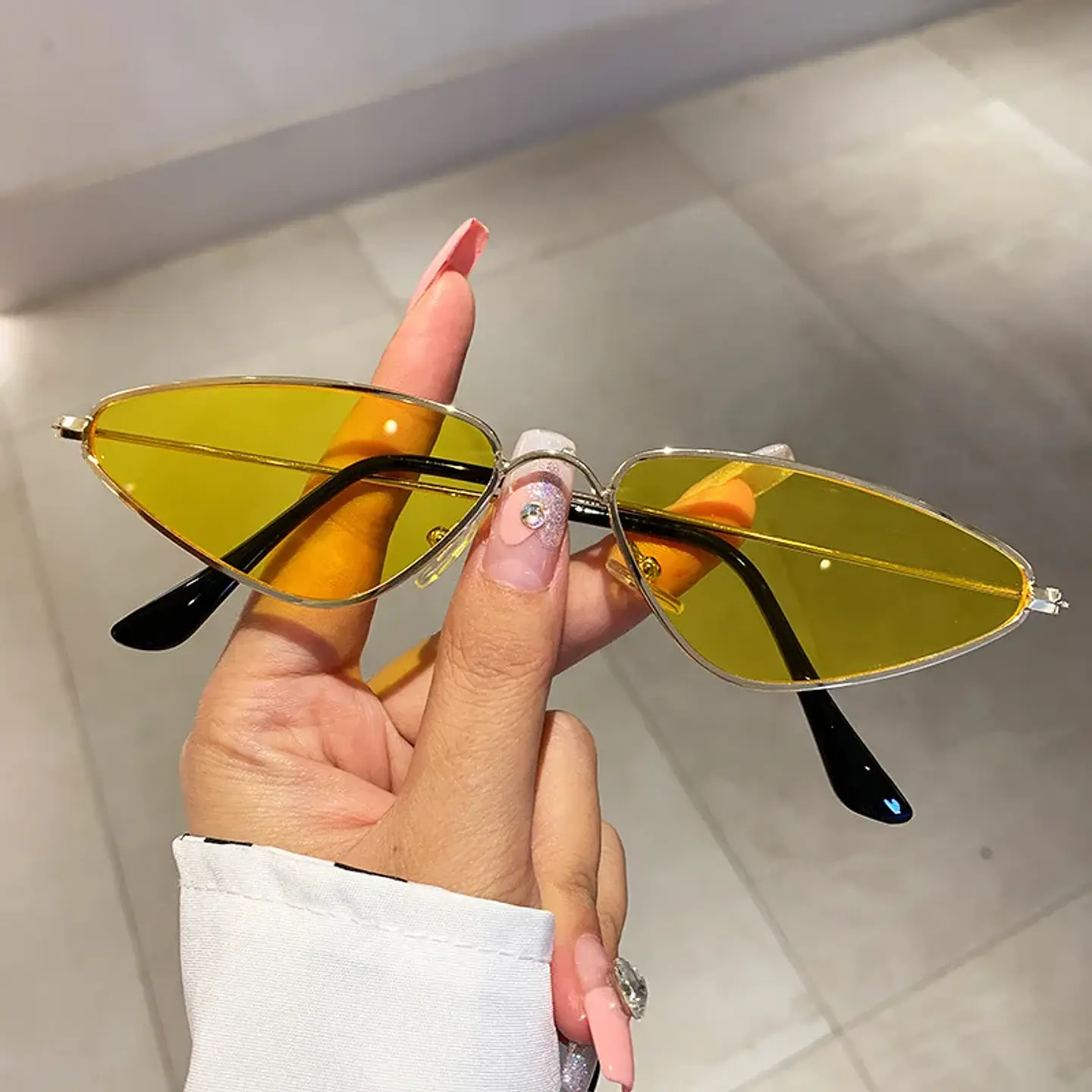 Lentes de sol protección UV400 vintage rectangulares con montura metálica, protección UV400  9