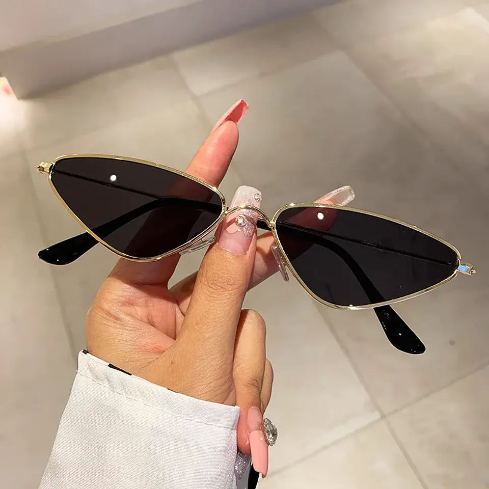 Lentes de sol protección UV400 vintage rectangulares con montura metálica, protección UV400  10