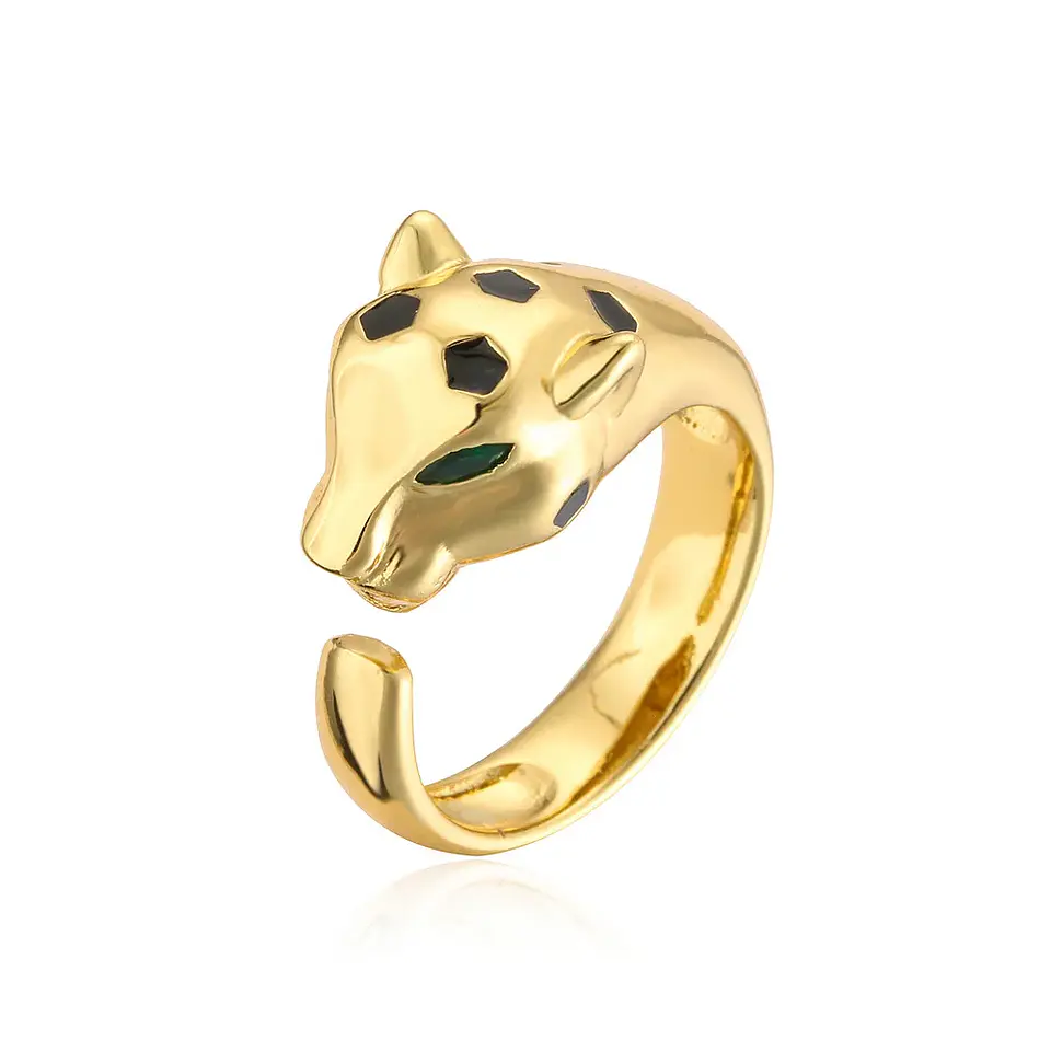 Anillo con incrustaciones de circonitas cúbicas de animales 12