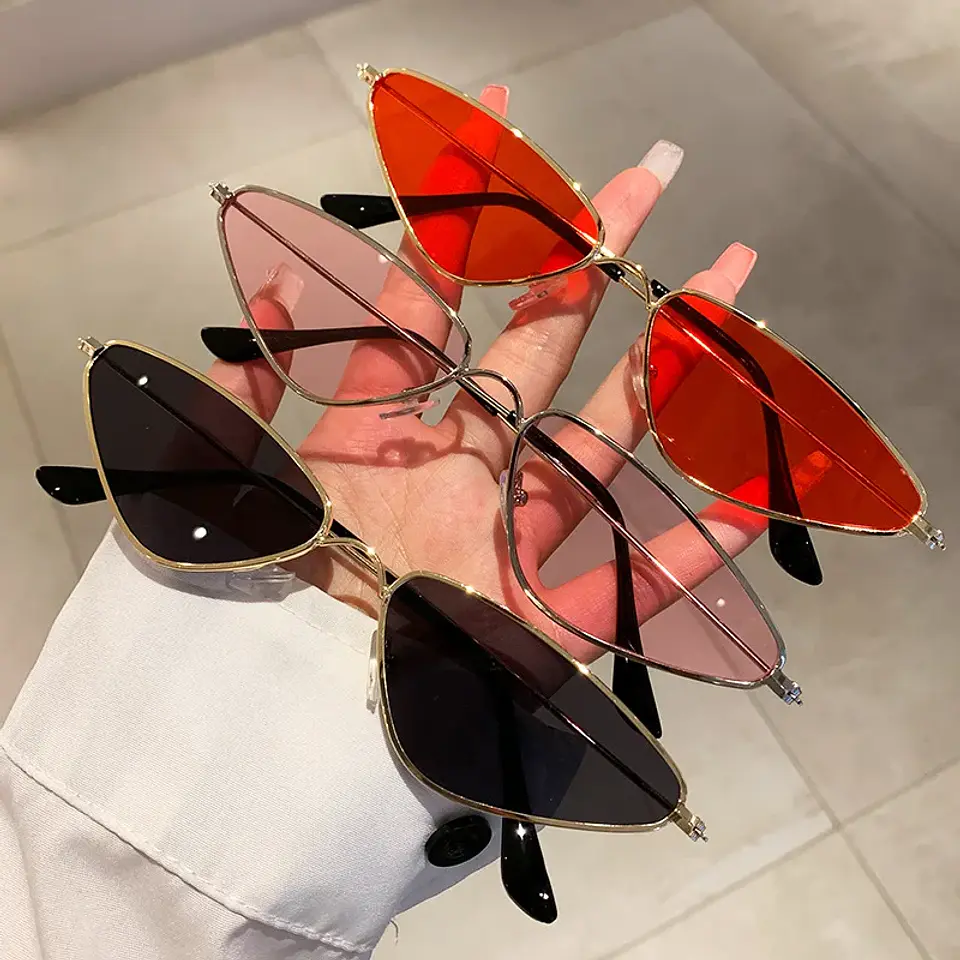 Lentes de sol protección UV400 vintage rectangulares con montura metálica, protección UV400  12