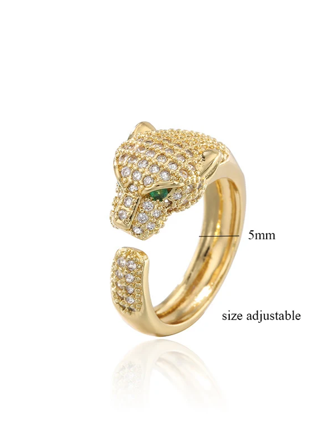 Anillo con incrustaciones de circonitas cúbicas de animales 15