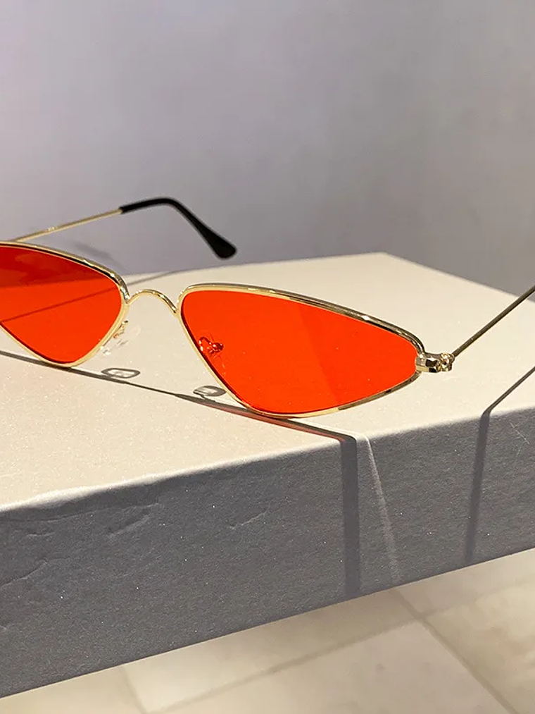 Lentes de sol protección UV400 vintage rectangulares con montura metálica, protección UV400  17