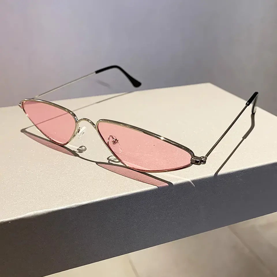 Lentes de sol protección UV400 vintage rectangulares con montura metálica, protección UV400  18