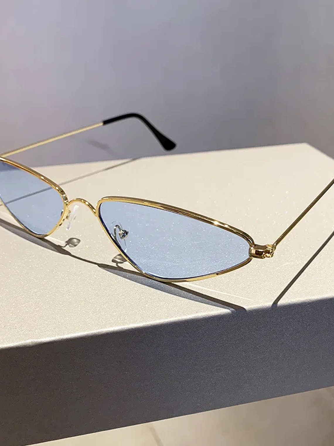 Lentes de sol protección UV400 vintage rectangulares con montura metálica, protección UV400  19
