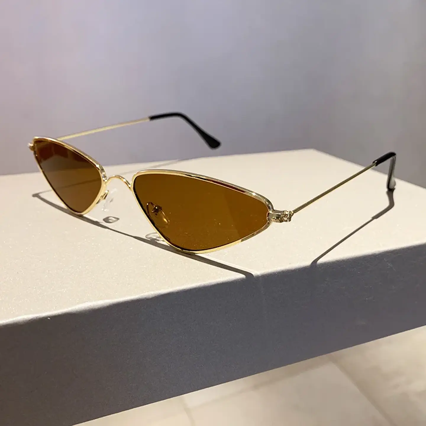 Lentes de sol protección UV400 vintage rectangulares con montura metálica, protección UV400  22