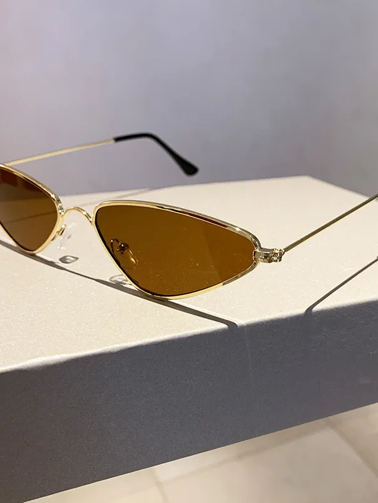 Lentes de sol protección UV400 vintage rectangulares con montura metálica, protección UV400  22