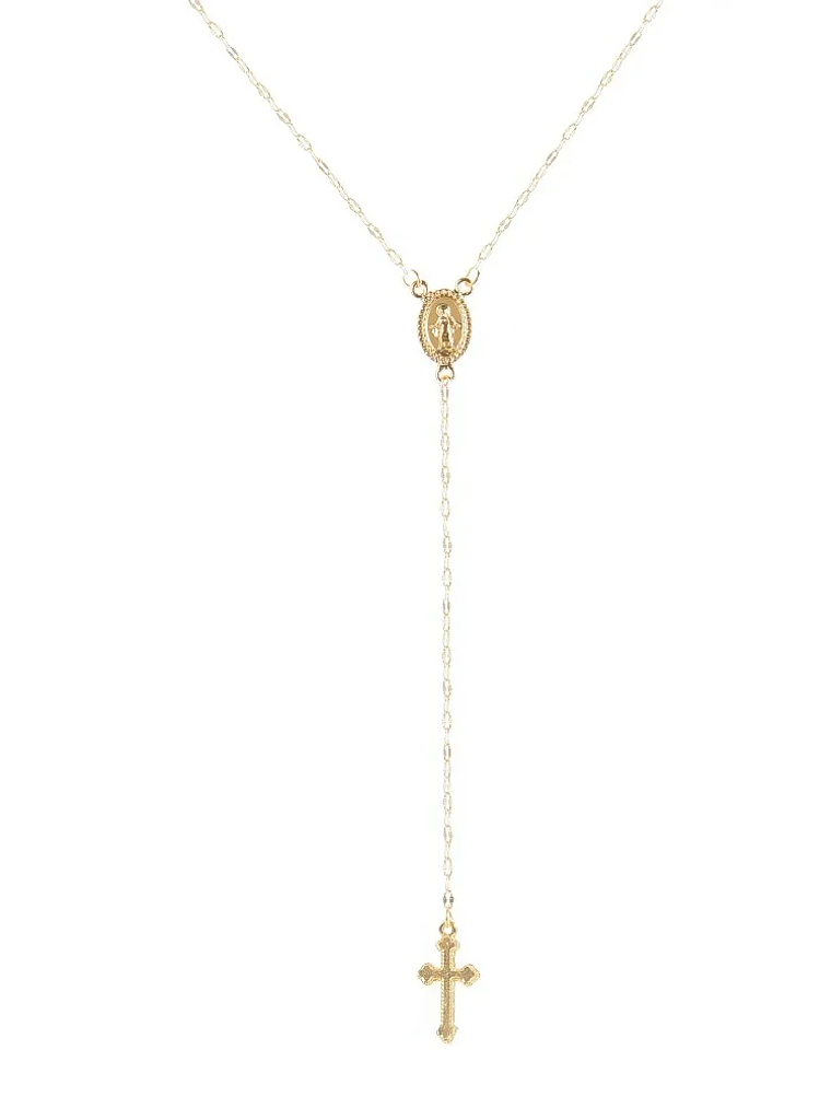 Collar con colgante de rosario religioso 3