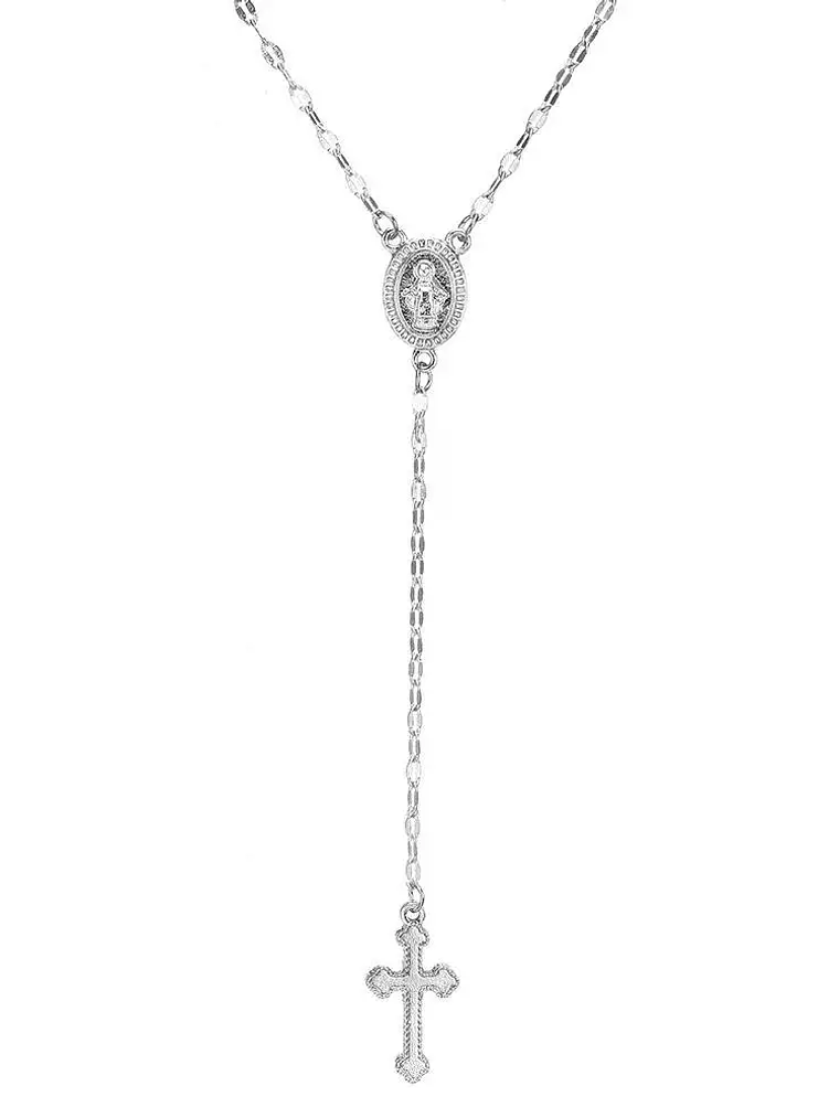 Collar con colgante de rosario religioso 5