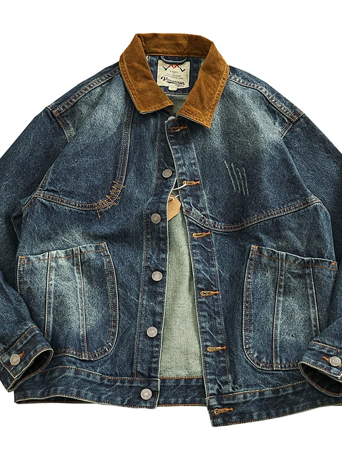 Chaqueta vaquera cargo de estilo retro americano 1