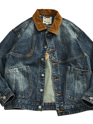 Chaqueta vaquera cargo de estilo retro americano